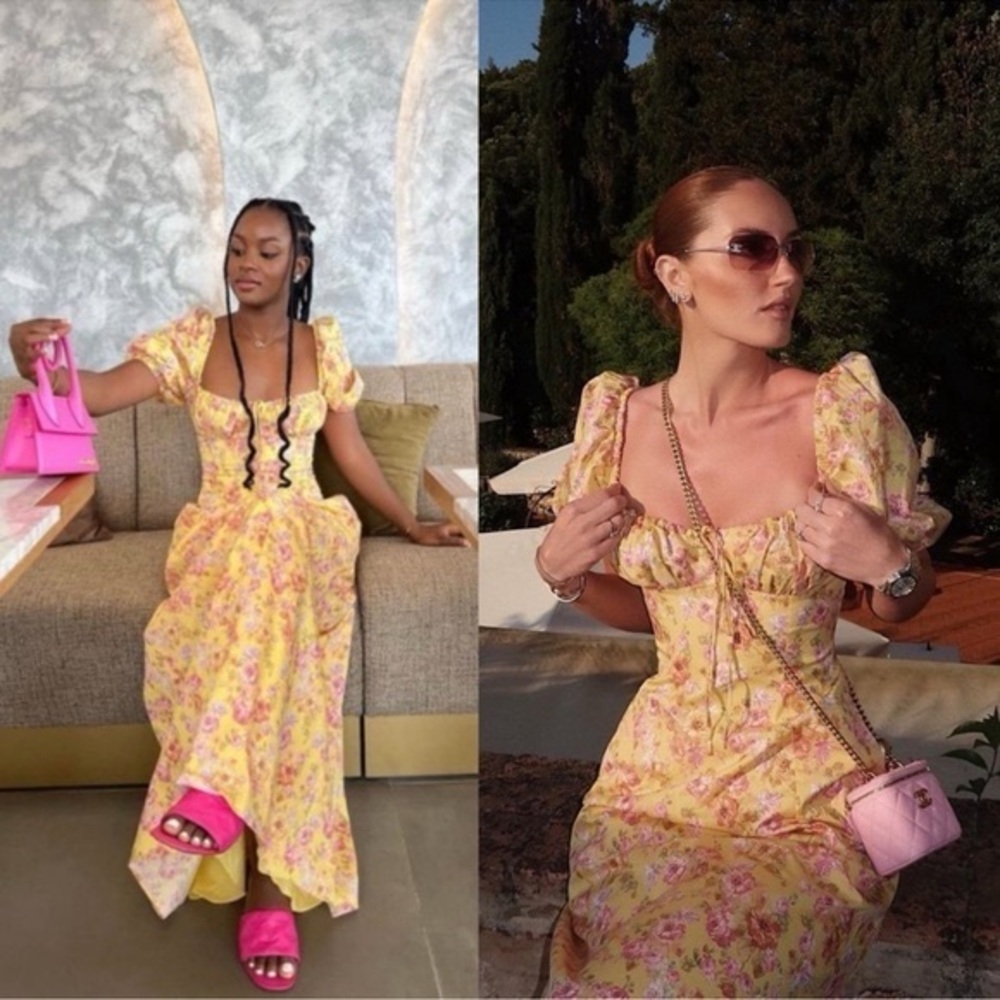House of CB Yellow Floral Dress